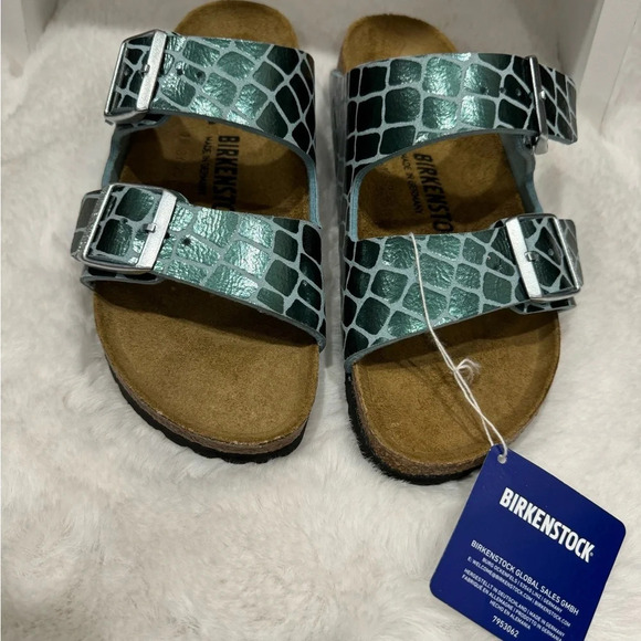 BIRKENSTOCK Arizona Gator Gleam two Strap comfort Sandal Sz : 6/37 - Picture 12 of 13